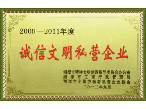 2009誠信文明私營企業